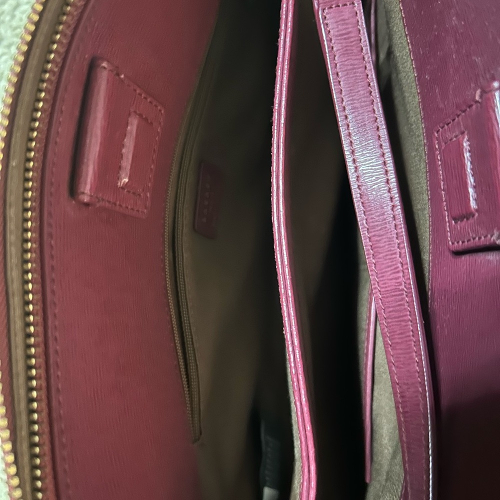 Ralph Lauren Burgundy Leather Satchel - Picture 9 of 12